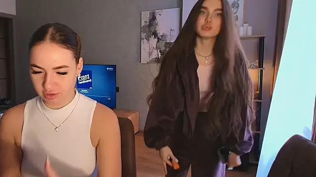 MayaGlow — Dasha puts on pink pajamas and a bra